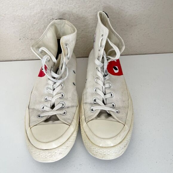 Come Des Garçons PLAY Converse Chuck Taylor Hidden Heart High Top Sneaker W11 M9 - Picture 5 of 15